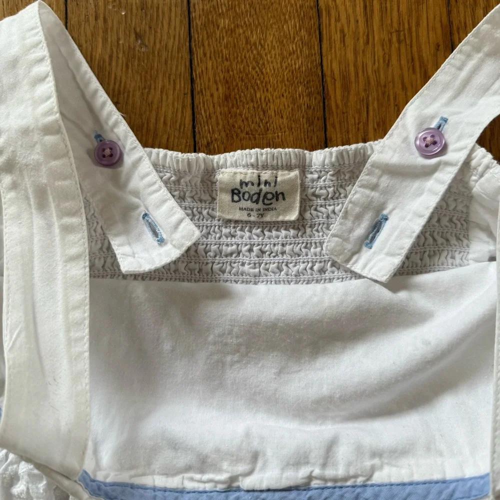 Mini Boden Girls White Eyelet Sundress 6-7Y - Picture 7 of 10